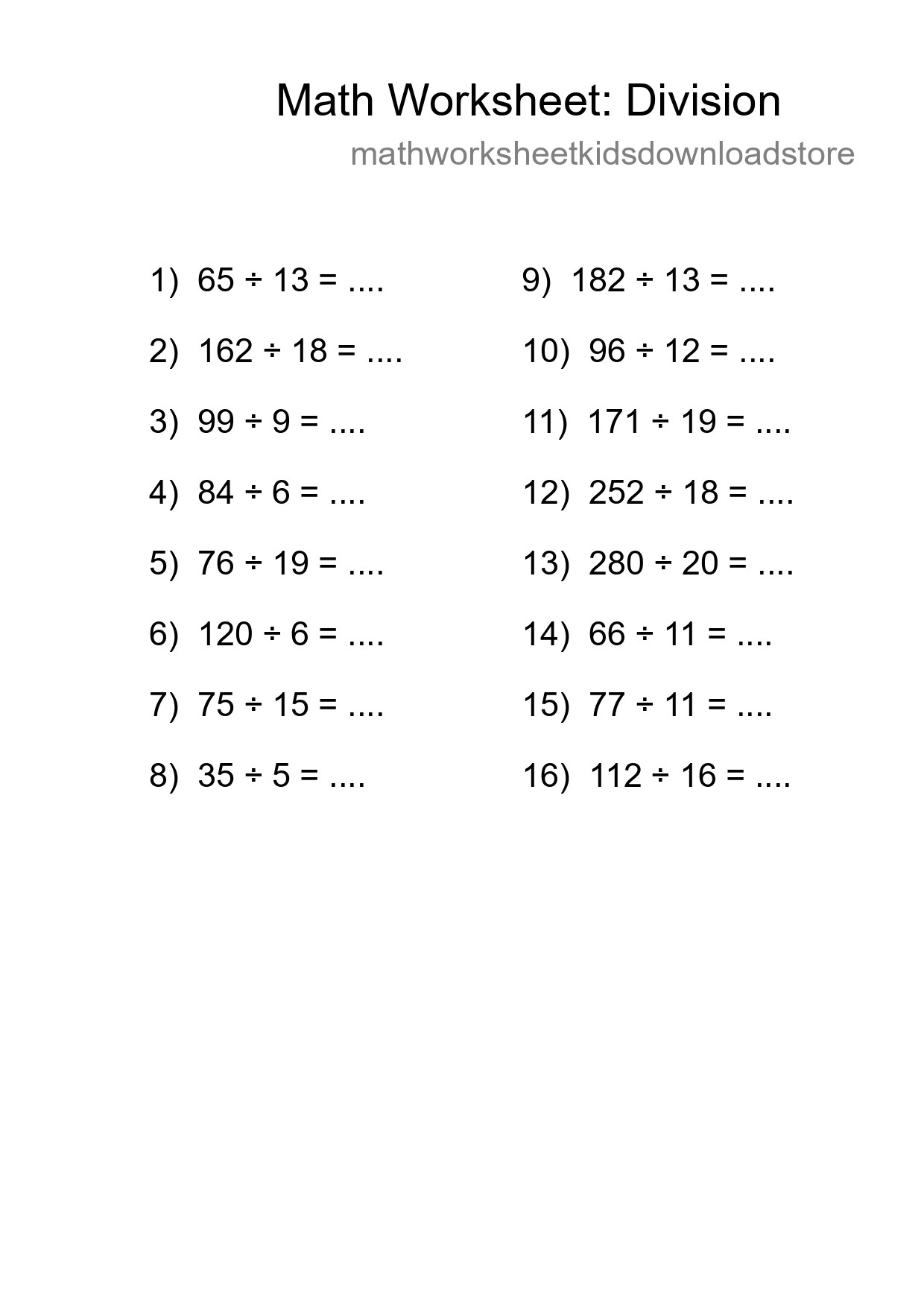 Free 16 Division Math Worksheet For Grade 2 - Part 235