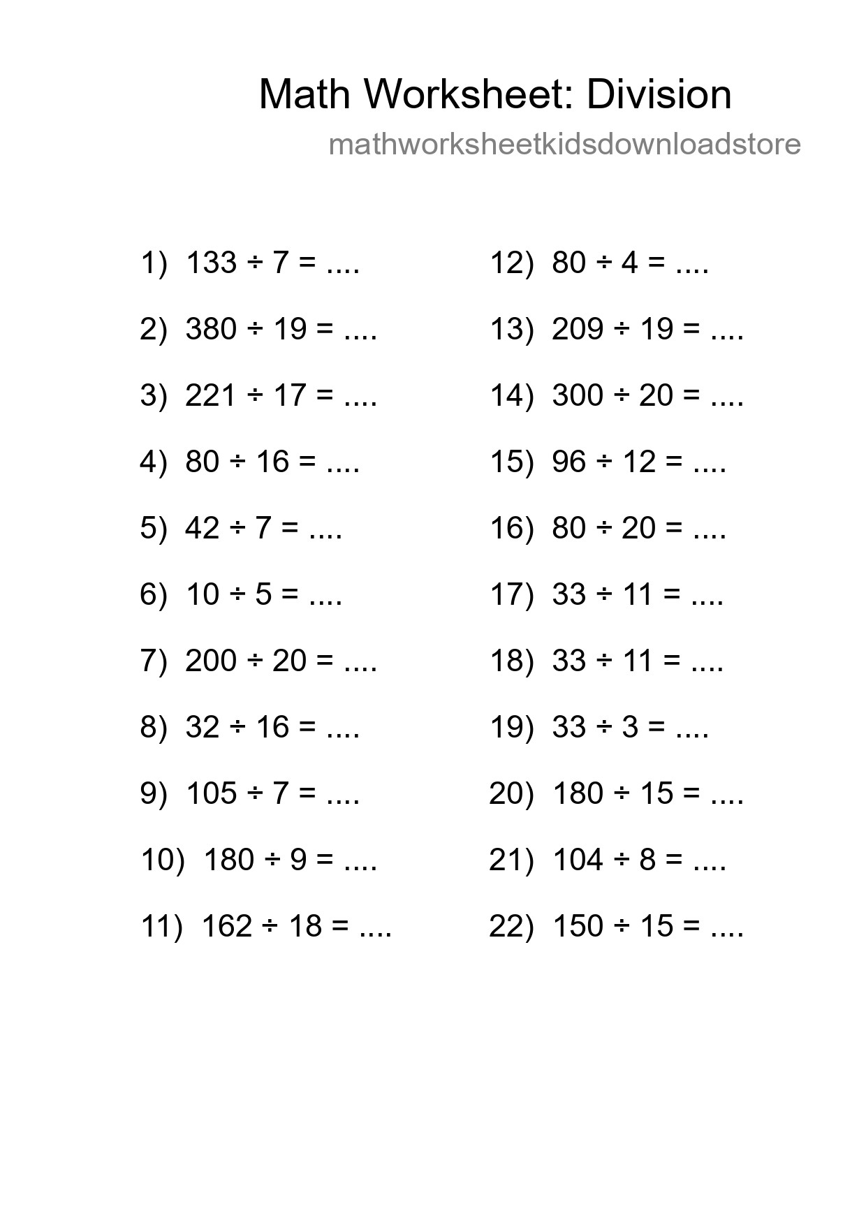 Free 22 Division Math Worksheet For Grade 2 - Part 136