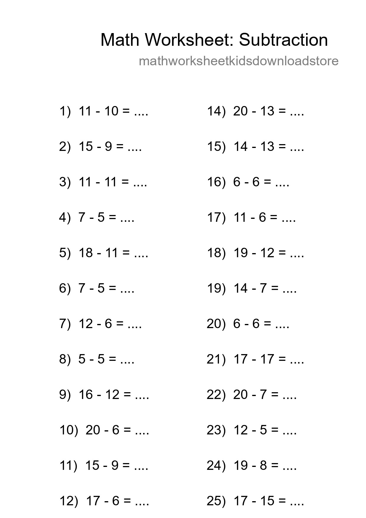 Free 25 Subtraction Math Worksheet For Grade 2 With Answers - Part 8