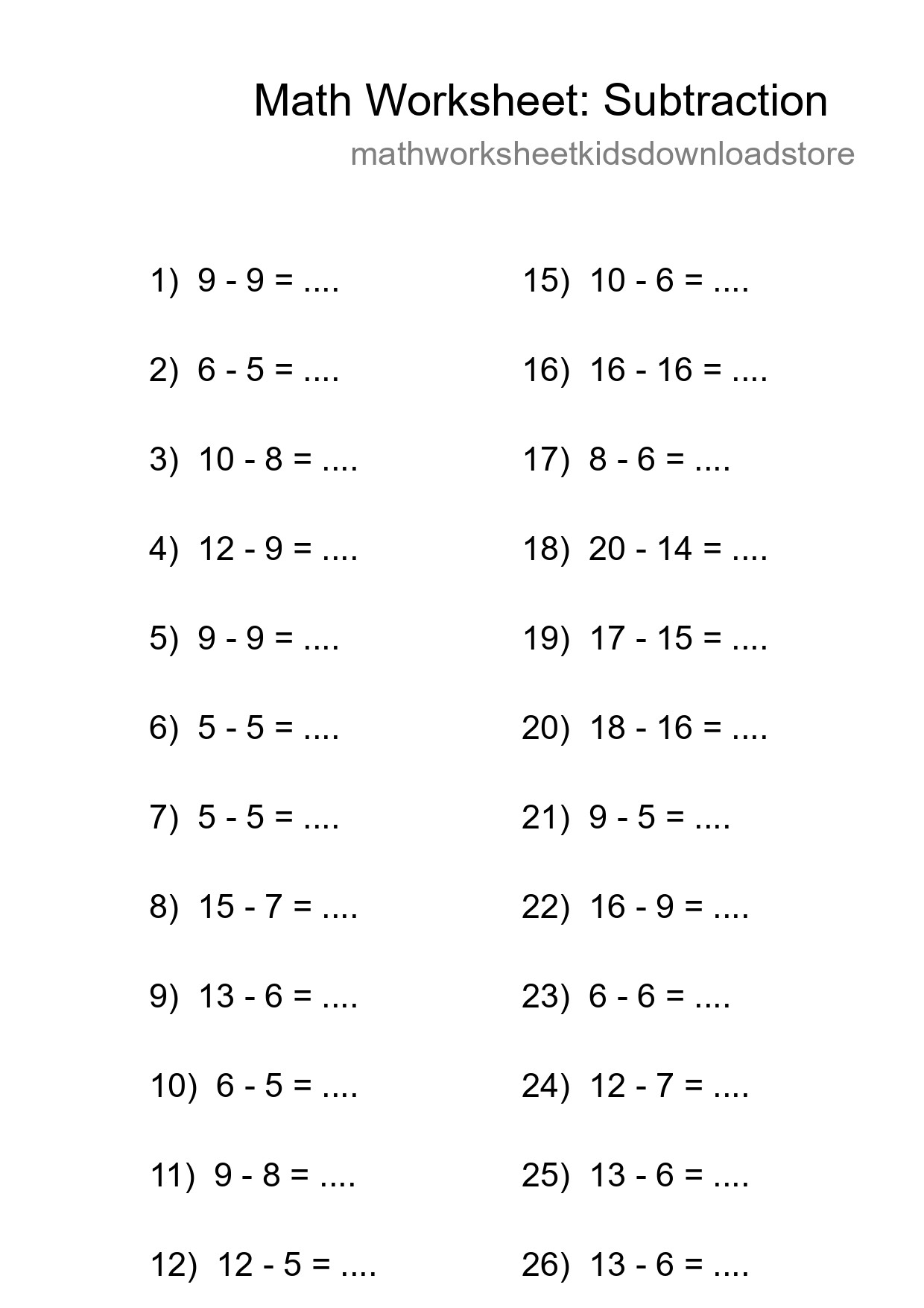 Free 27 Subtraction Math Worksheet For Grade 2 - Part 195