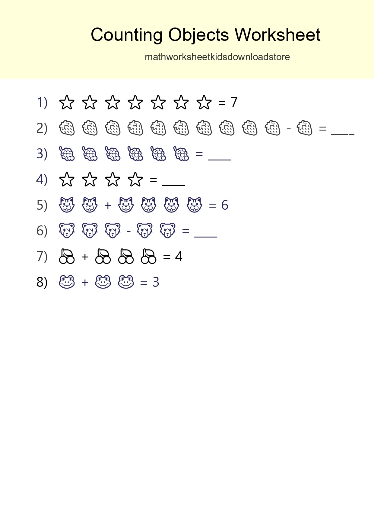 Free Counting Objects Worksheet For Kindergarten - Part 245