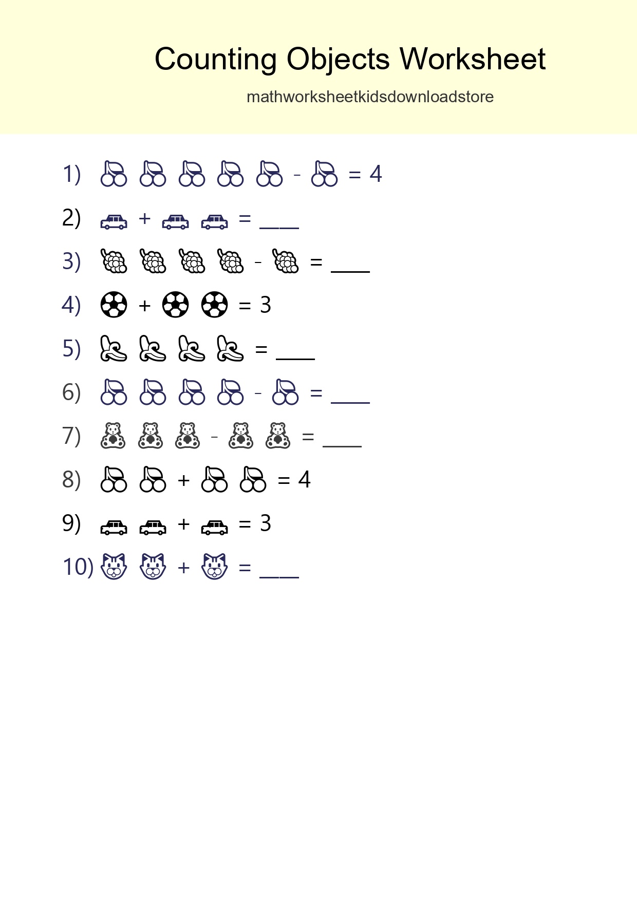 Free Counting Objects Worksheet For Pre-K Printable - Part 157