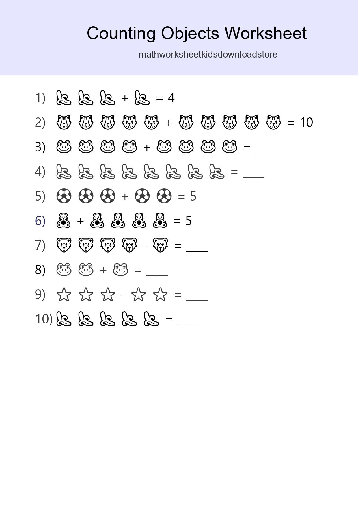 Kindergarten Count The Objects Worksheet - Part 80