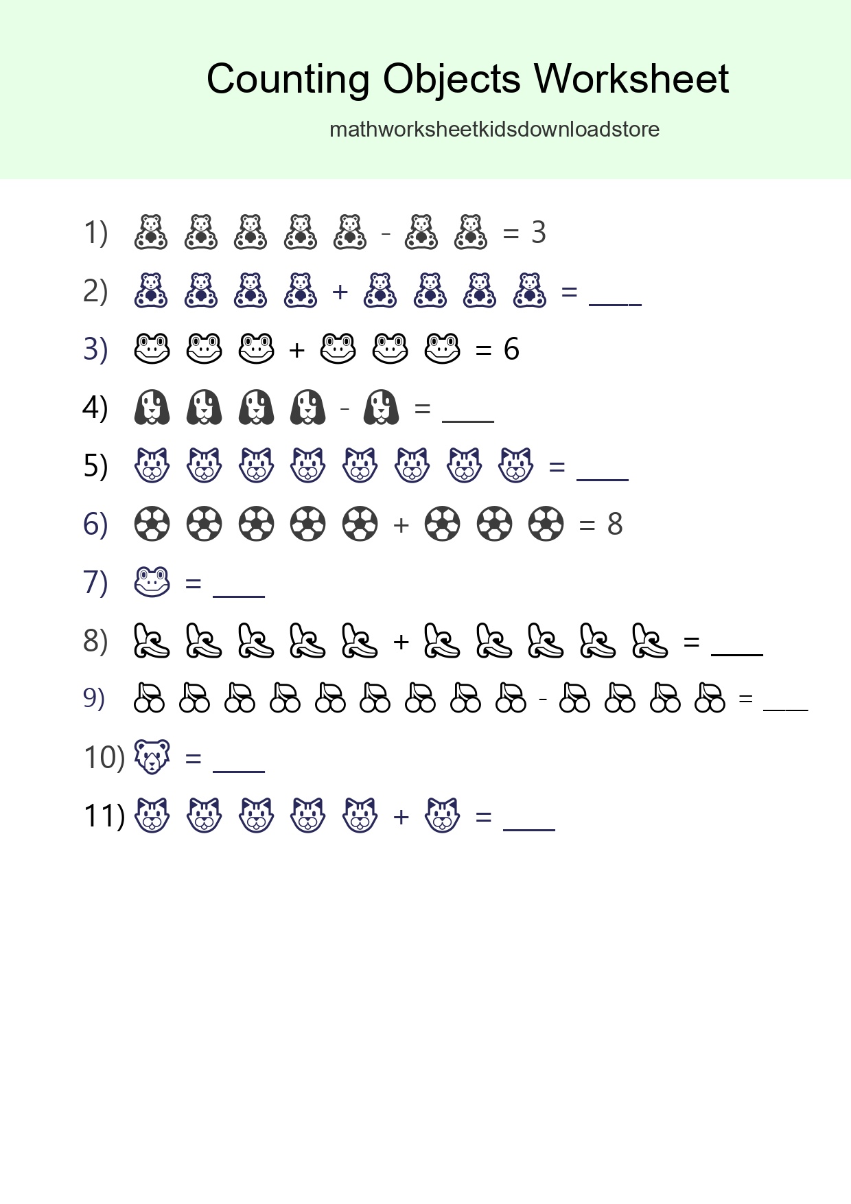 Learn Counting With Pictures Worksheet (Kindergarten) - Part 25