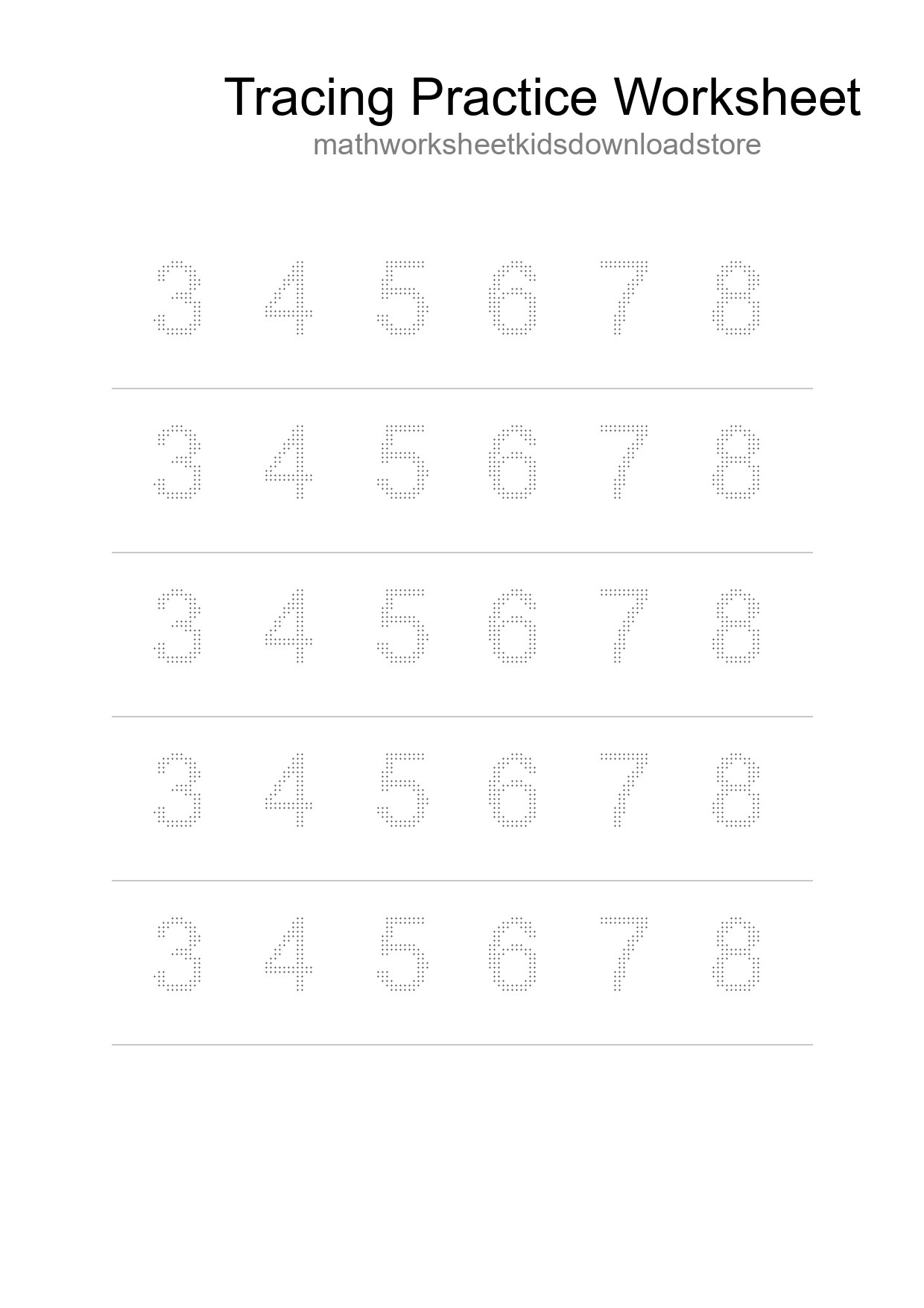 Printable Tracing Worksheet For Kids - Part 208